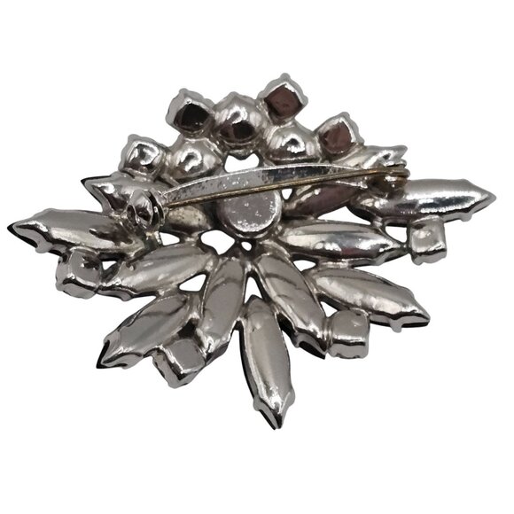 VTG Brooch Whimsigoth Retro Antique Revival Sparkle Black Point Aurora Borealis - Picture 10 of 13